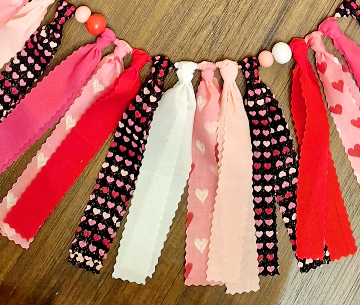 Valentine's Day Fabric Rag Garland Home Decor
