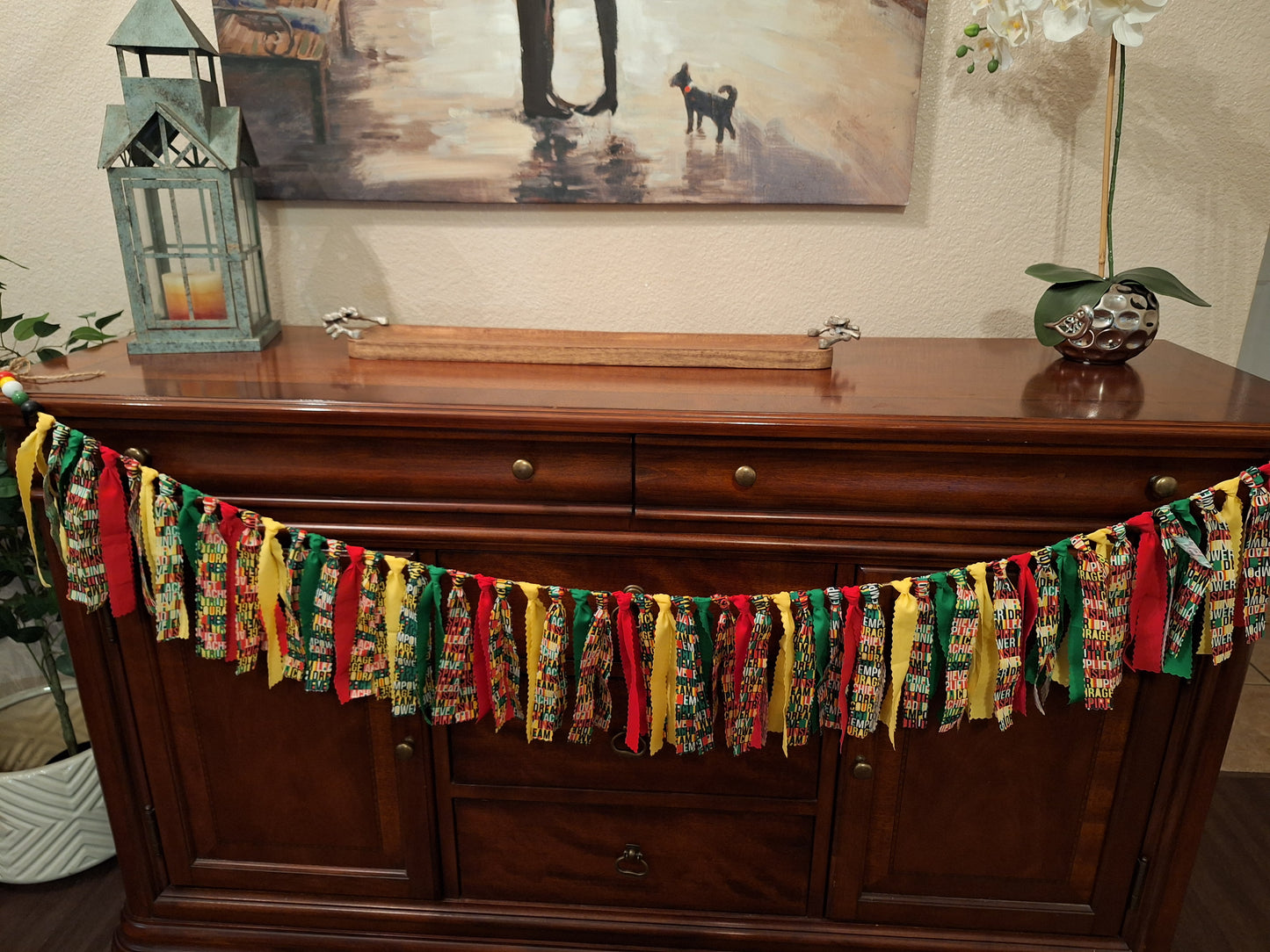 Black History Month Handmade Fabric Rag Garland
