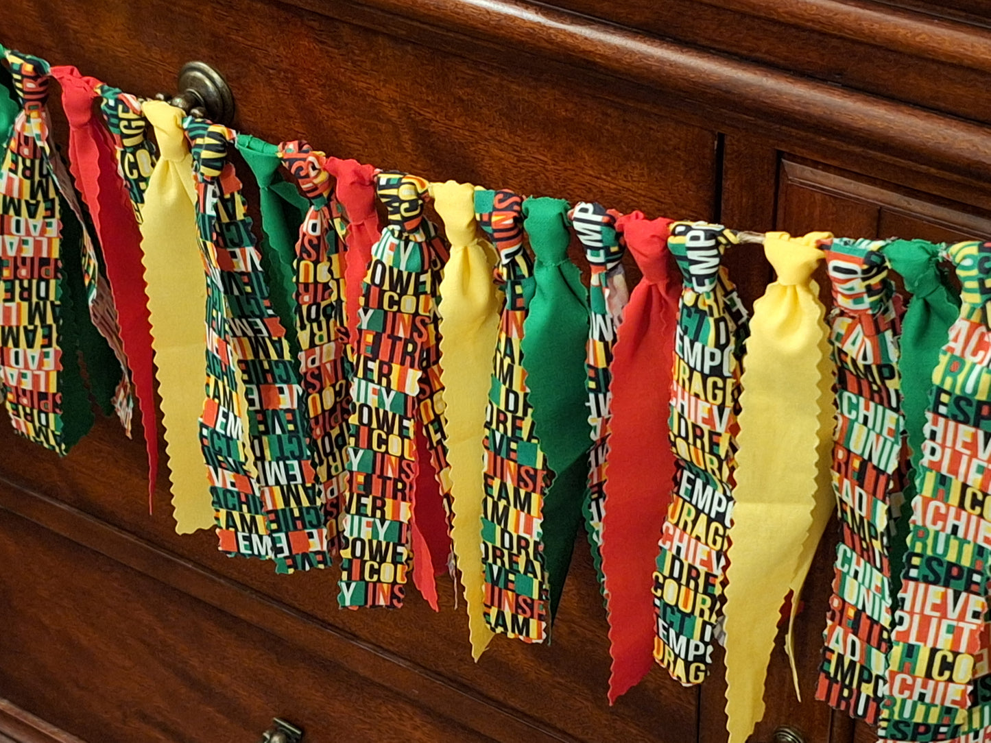 Black History Month Handmade Fabric Rag Garland
