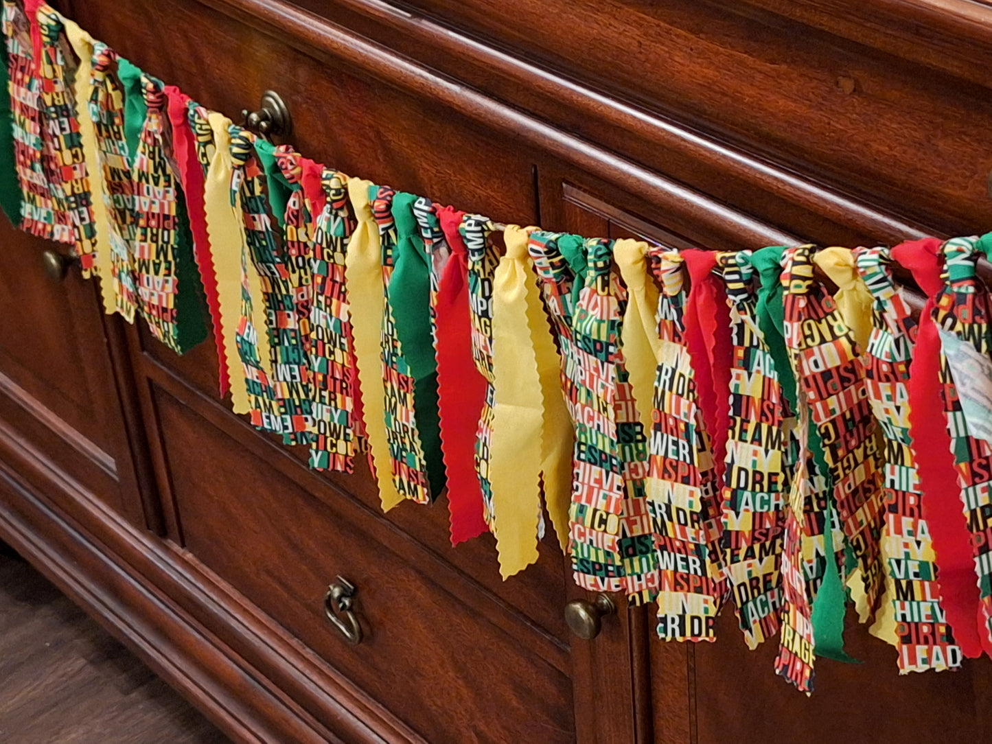 Black History Month Handmade Fabric Rag Garland
