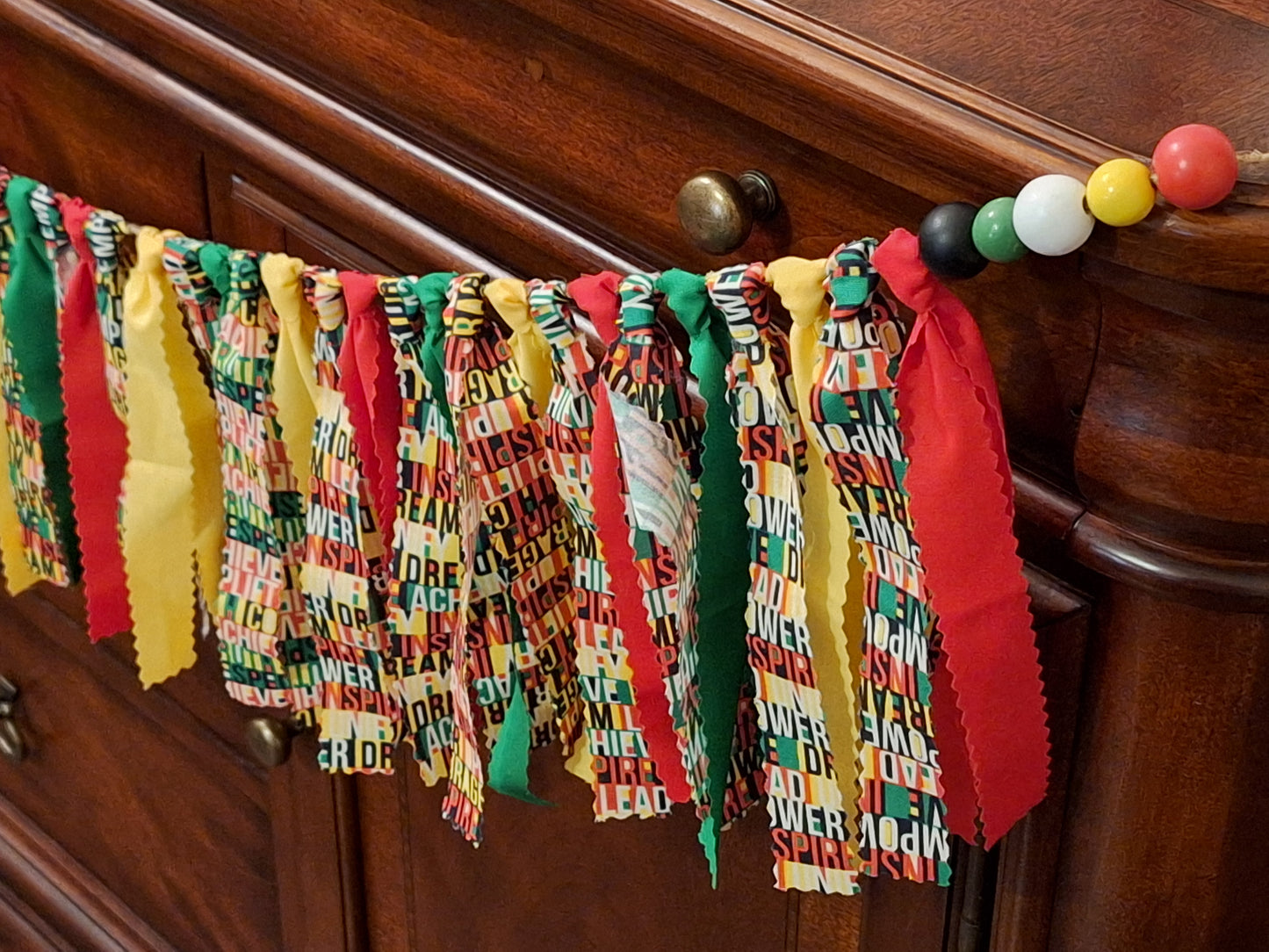 Black History Month Handmade Fabric Rag Garland
