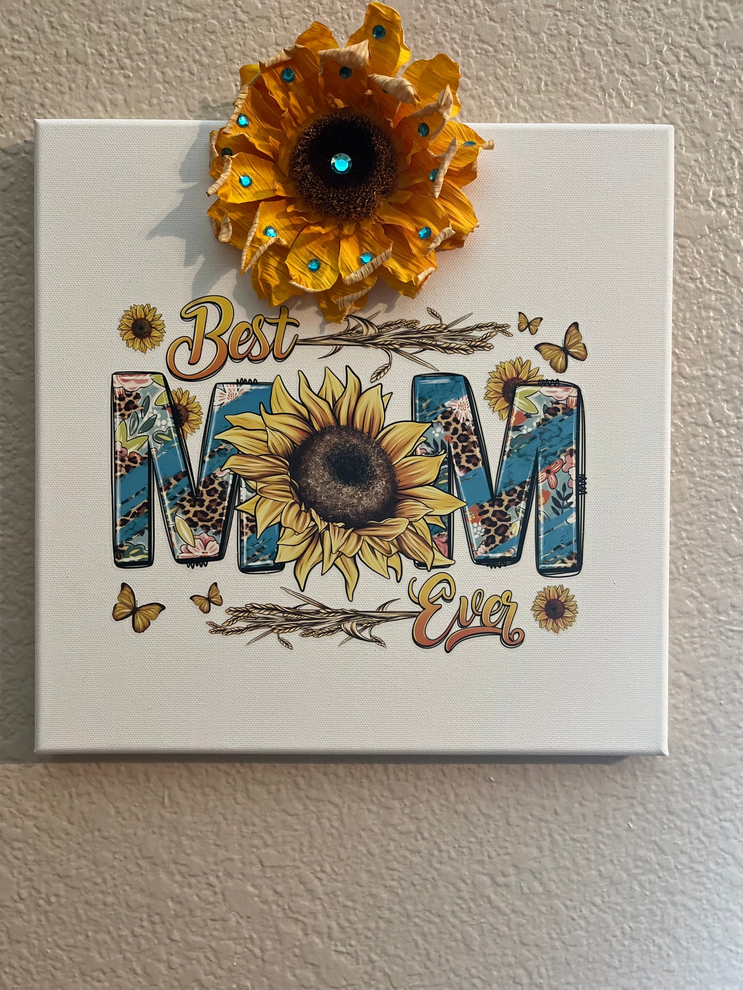 Mom Life 12x12 Embellished Canvas Gift for her Birthday, Mother's Day Life