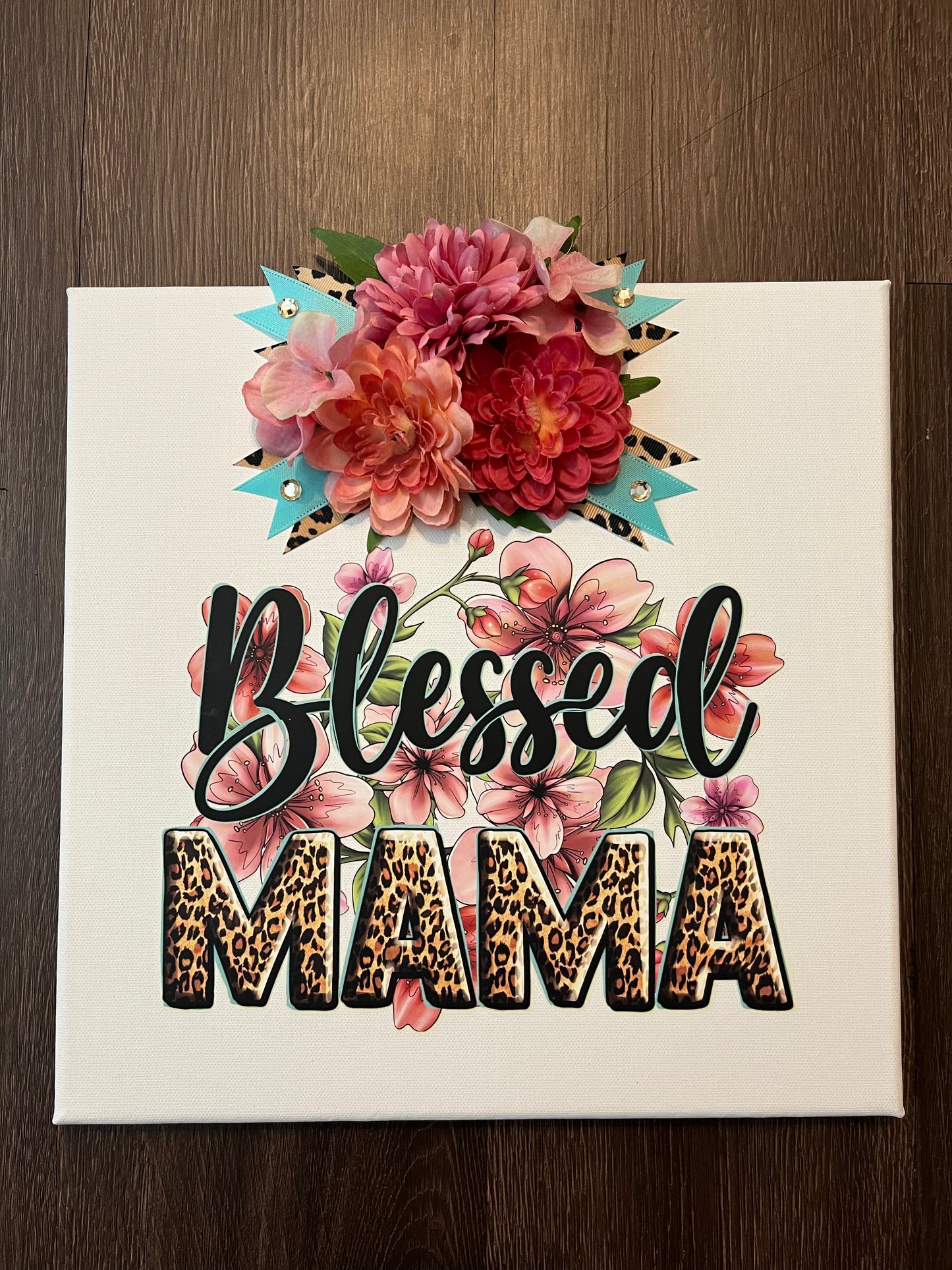 Mom Life 12x12 Embellished Canvas Gift for her Birthday, Mother's Day Life