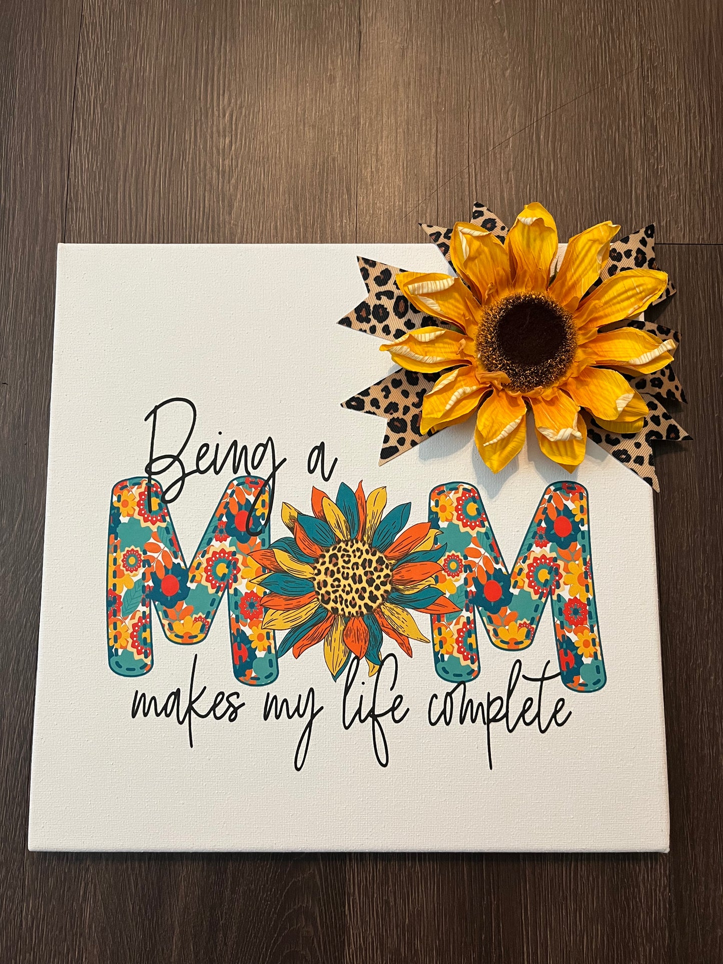 Mom Life 12x12 Embellished Canvas Gift for her Birthday, Mother's Day Life