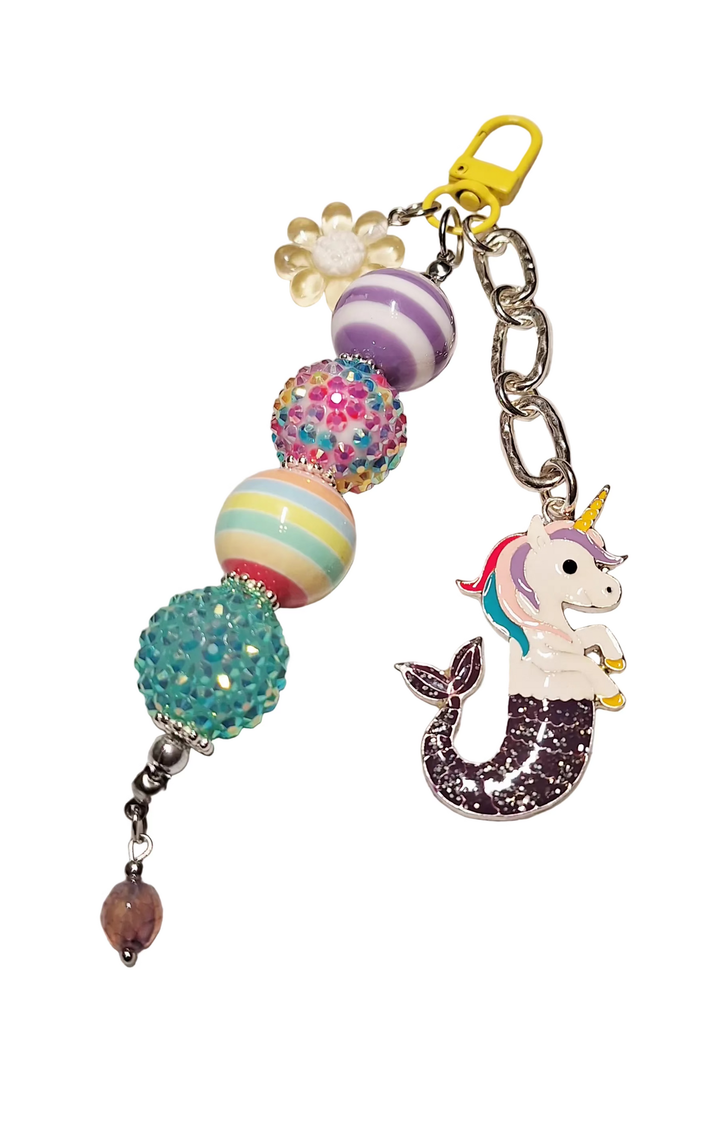 Handmade Beaded Unicorn Mermaid Bag Charm/Keychain
