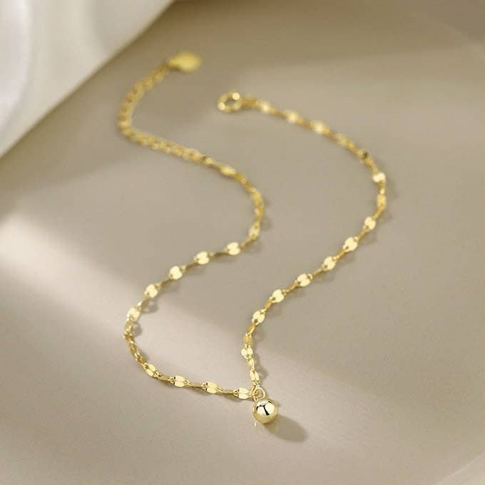 Dainty Ball Ankle Bracelet| Anklet in 925 Sterling Silver & Gold Plated