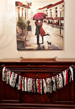 Load image into Gallery viewer, Cruella de Vil Rag Tie, Fabric Tie Garland for Halloween|Everyday
