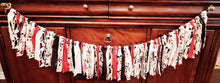 Load image into Gallery viewer, Cruella de Vil Rag Tie, Fabric Tie Garland for Halloween|Everyday
