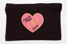 Load image into Gallery viewer, &quot;This Girl Can&quot; Black&quot; Small Black Canvas Cosmetics Bag
