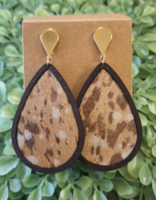 Tear Drop Cowhide Earrings