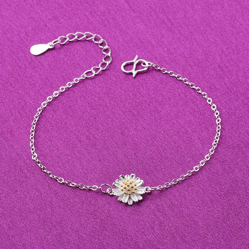 Dainty Daisy Flower Charm Ankle Bracelet| Anklet Copper/Silver Plated