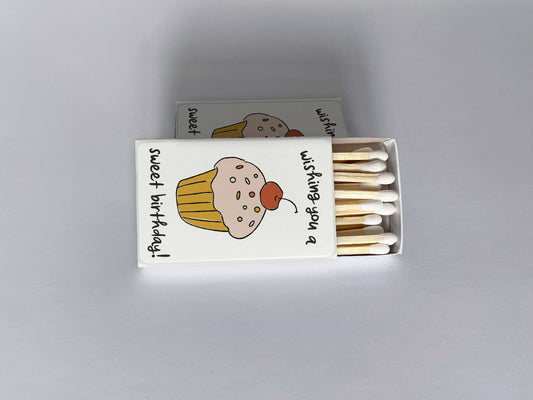Wishing You a Sweet Birthday Cupcake Matchbook