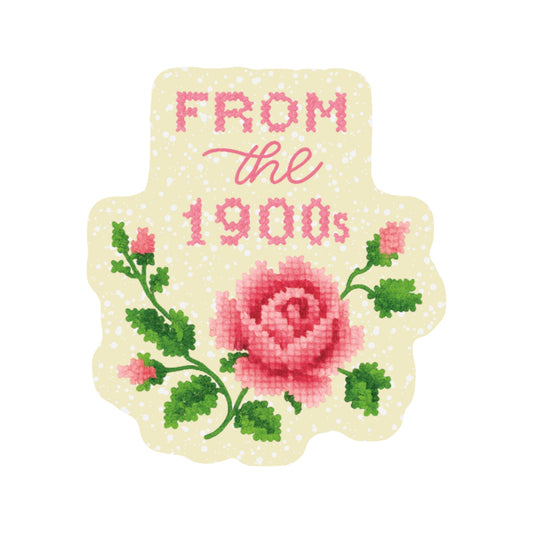 Funny Clever "From the 1900's" Cross Stitch High Quality Vinyl Sticker
