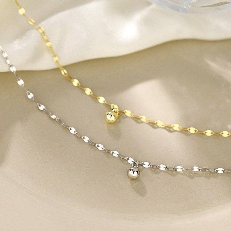 Dainty Ball Ankle Bracelet| Anklet in 925 Sterling Silver & Gold Plated