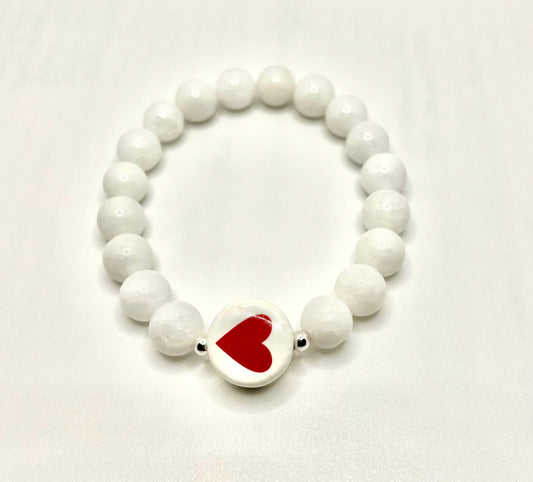 My Whole Heart Beaded Stretch Bracelet