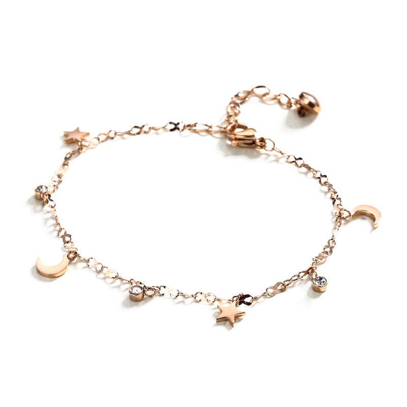 Dainty Star Moon Ankle Bracelet| Anklet