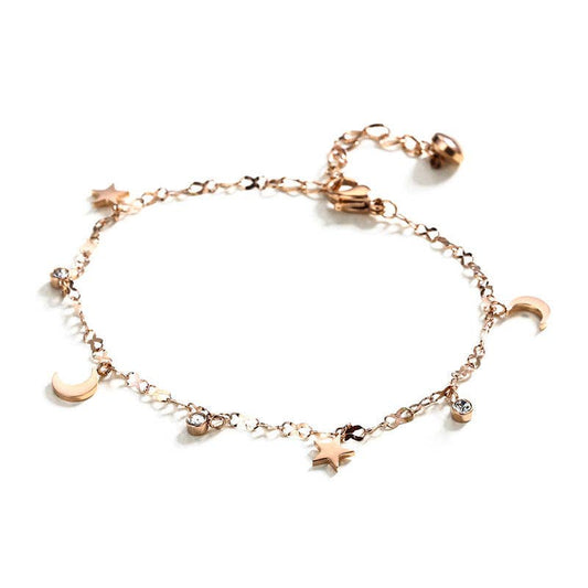 Dainty Star Moon Ankle Bracelet| Anklet