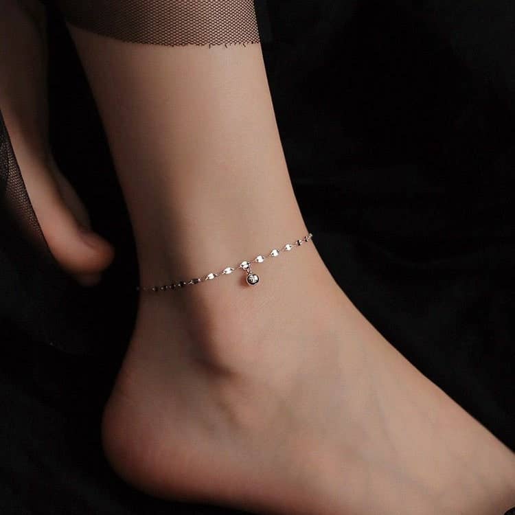 Dainty Ball Ankle Bracelet| Anklet in 925 Sterling Silver & Gold Plated