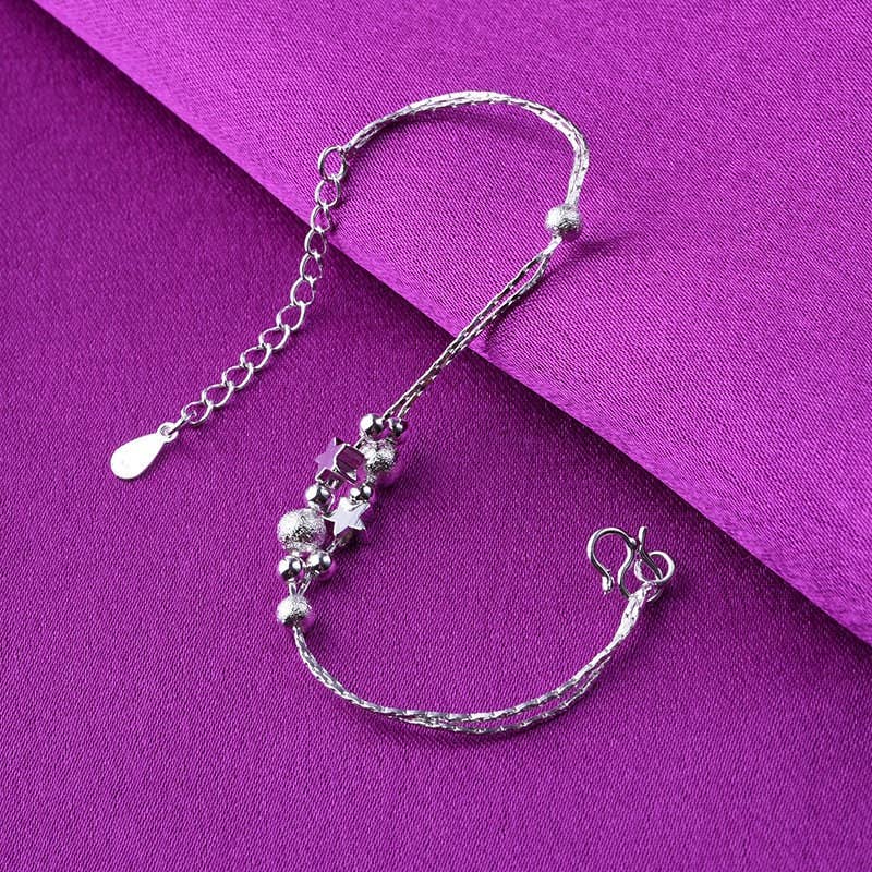 Dainty Star Charm Ankle Bracelet| Anklet in 925 Sterling Silver