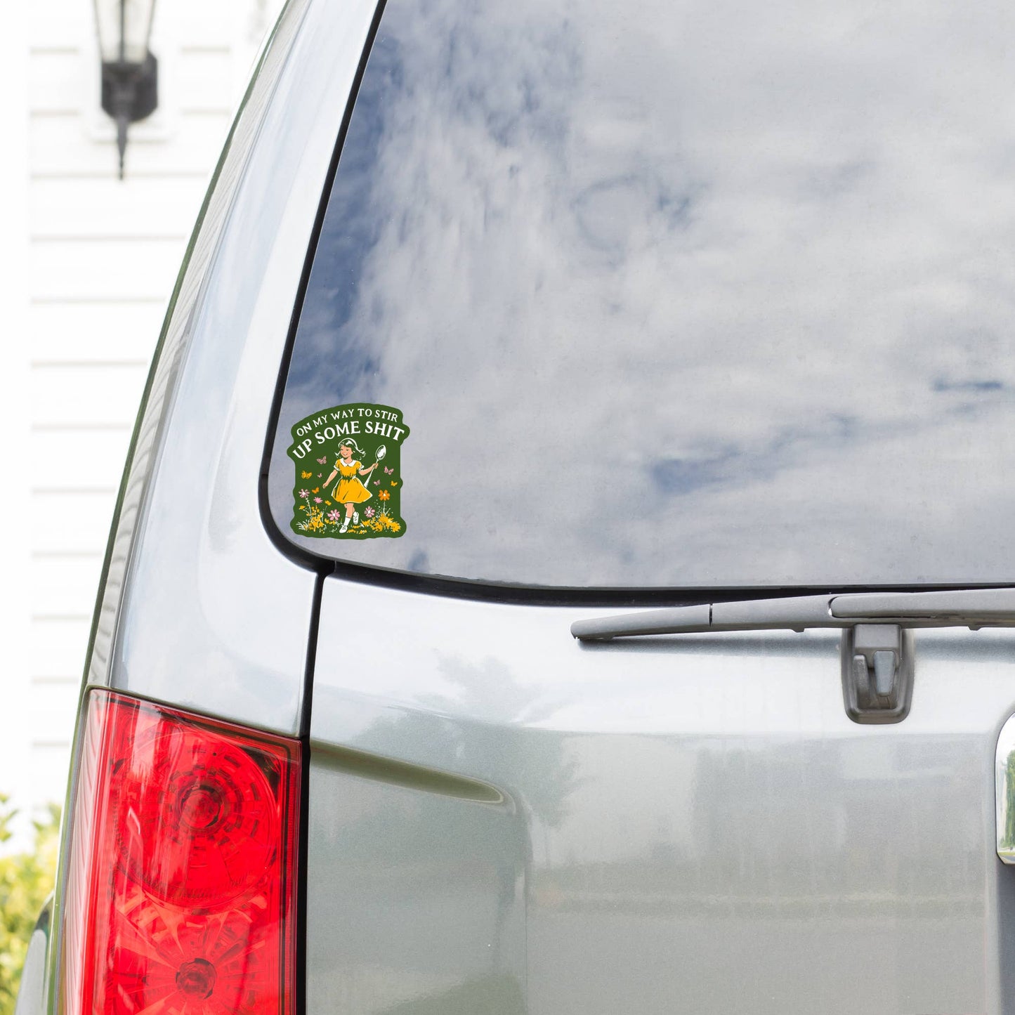 On my way to stir up some shit High Quality Vinyl Sticker