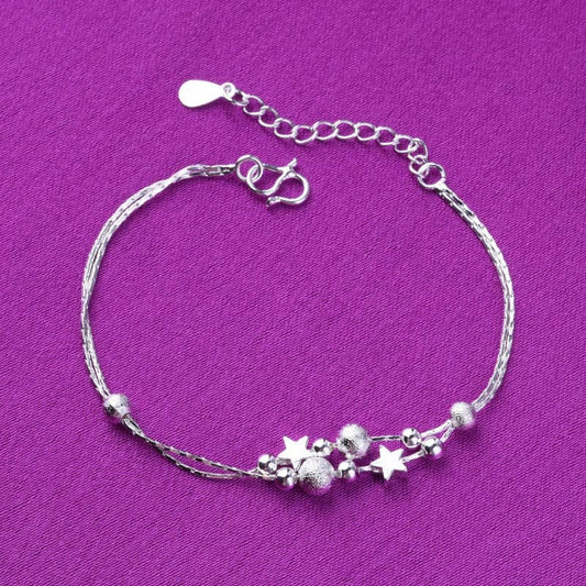 Dainty Star Charm Ankle Bracelet| Anklet in 925 Sterling Silver