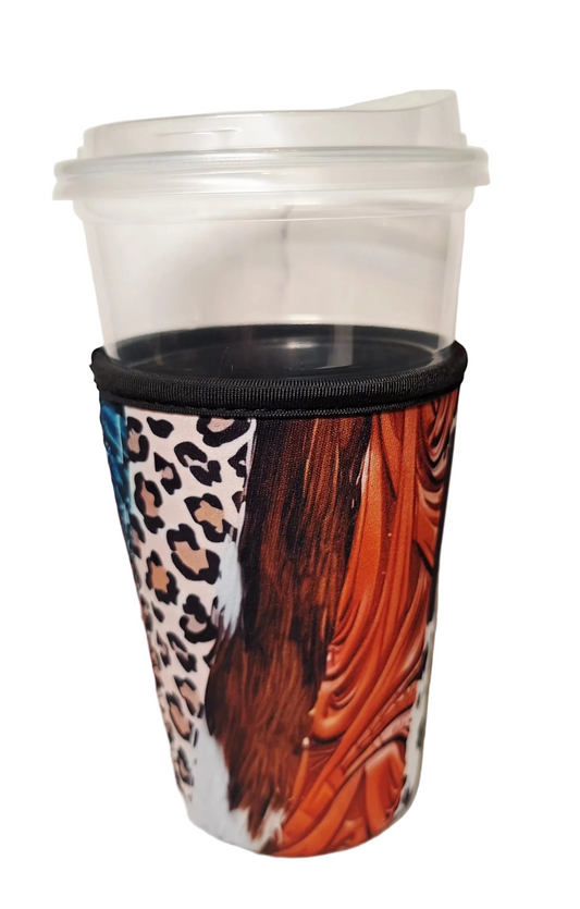 "Chic Animal Print" Reusable Neoprene Cup Hugger (Medium)