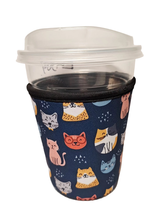 "Cat Cuteness" Reusable Neoprene Cup Hugger (Small)