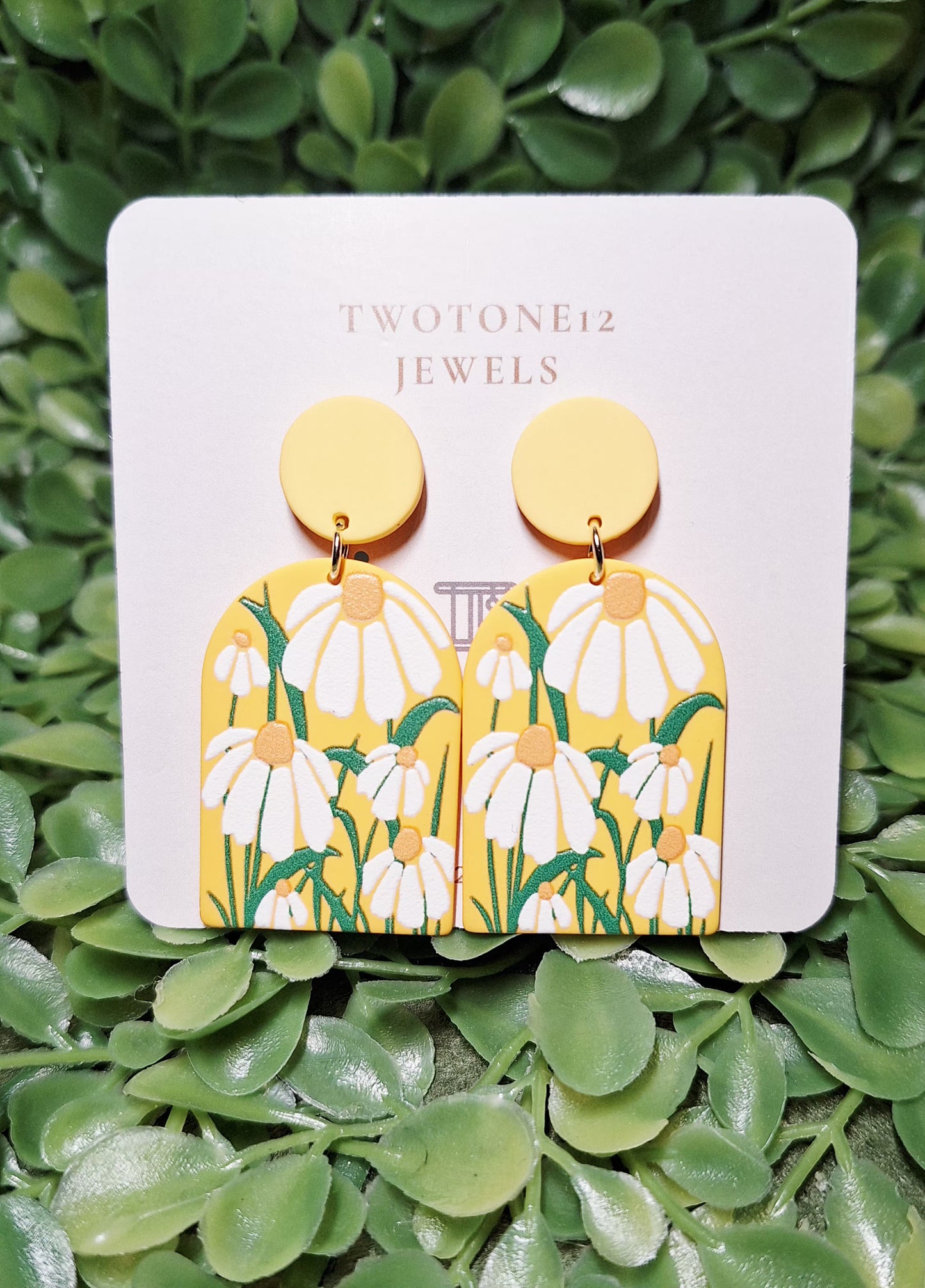 Sunshine & White Daisies Acrylic Earrings