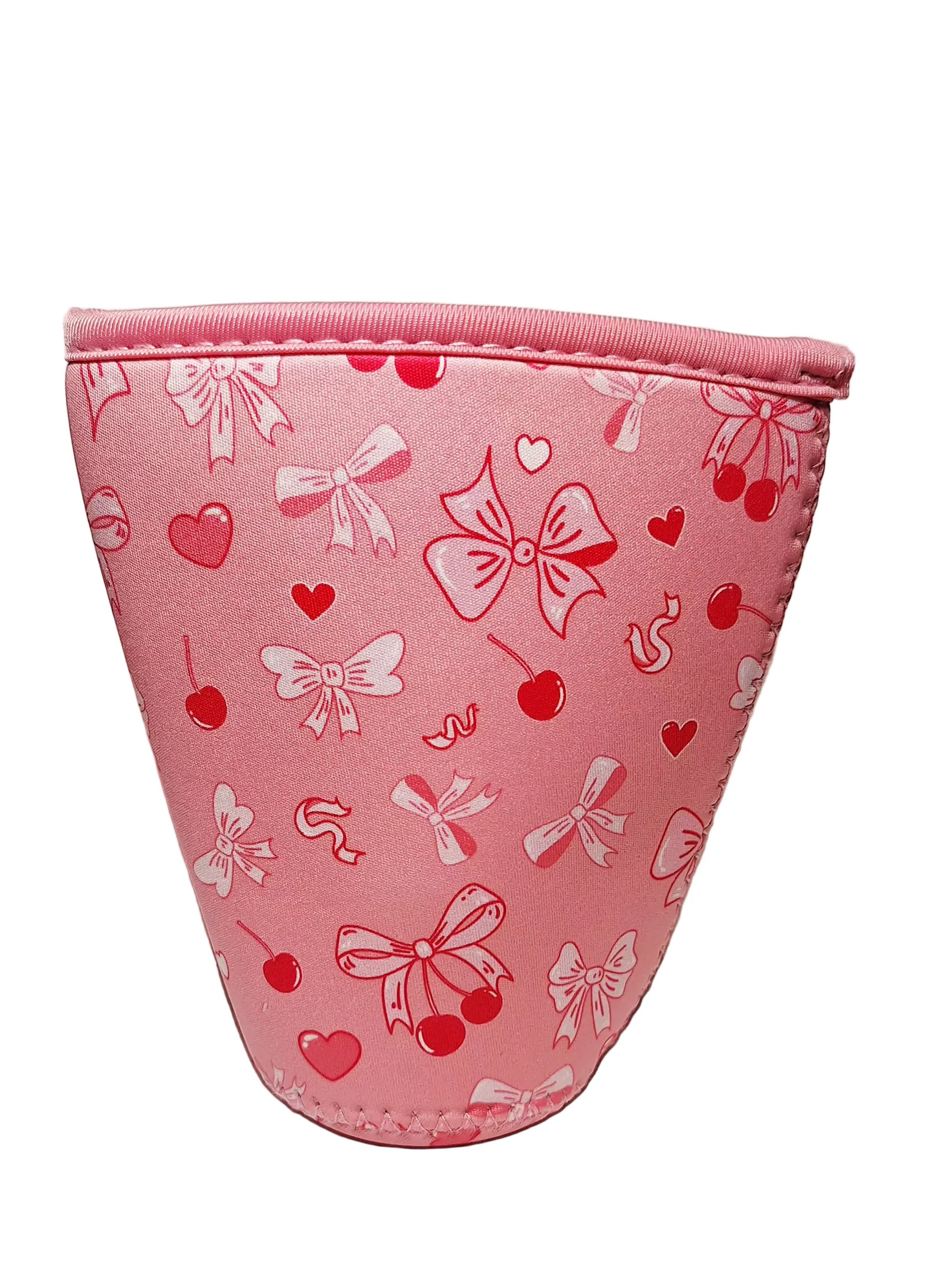 "Pink Bows & Cherries" Reusable Neoprene Cup Hugger