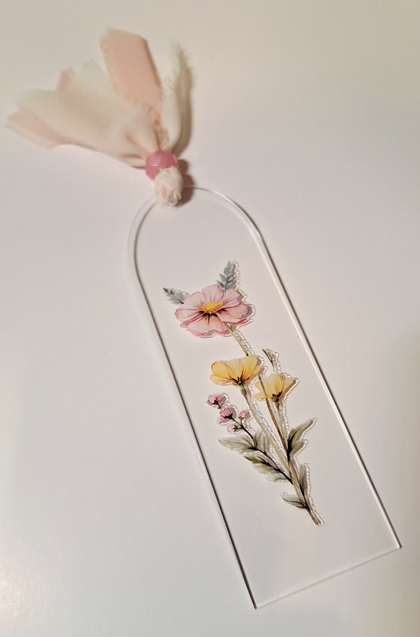 Acrylic Bookmarks with Ribbons & Beads
