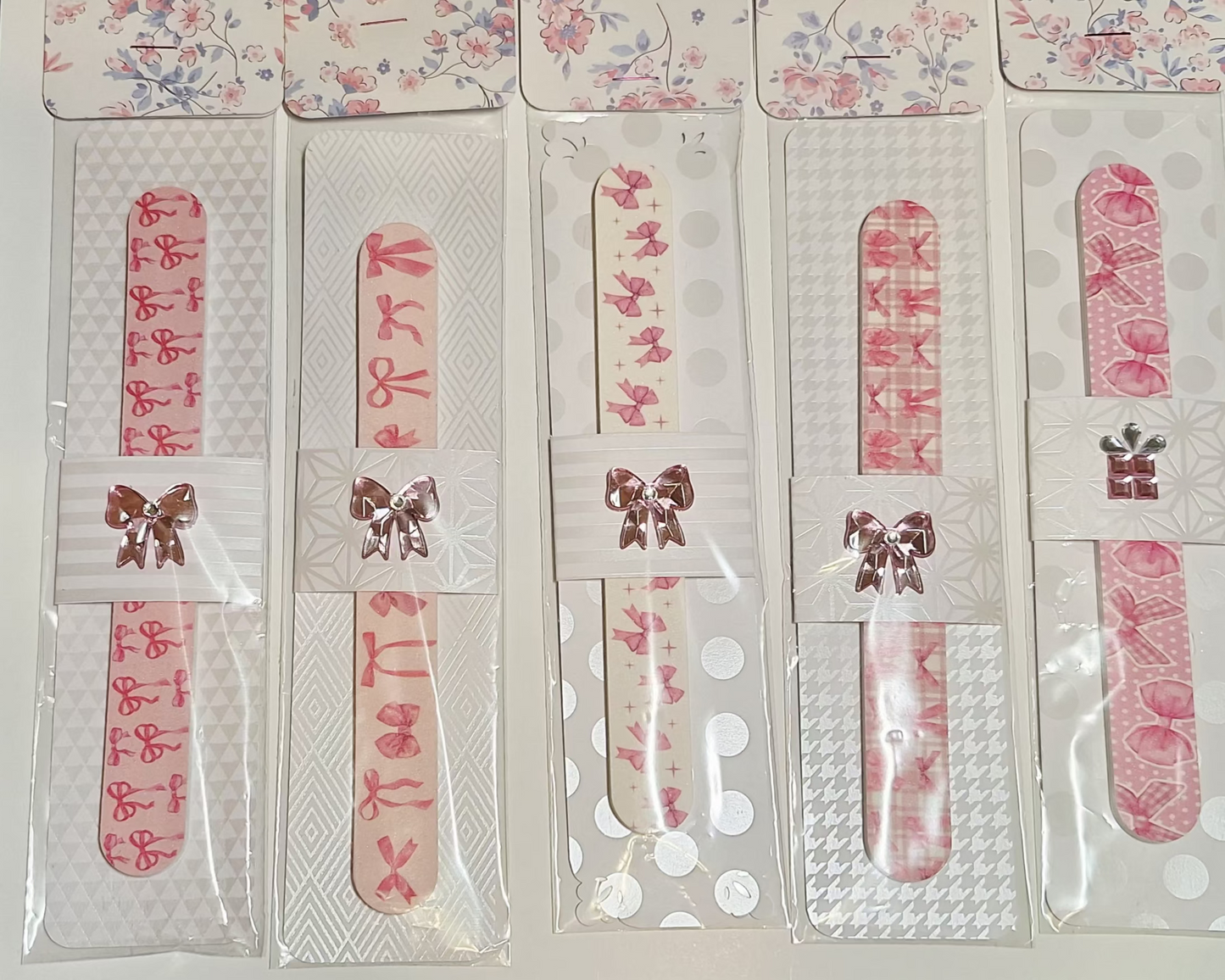 Handmade Pink Bows Nail File Holder Party Favors