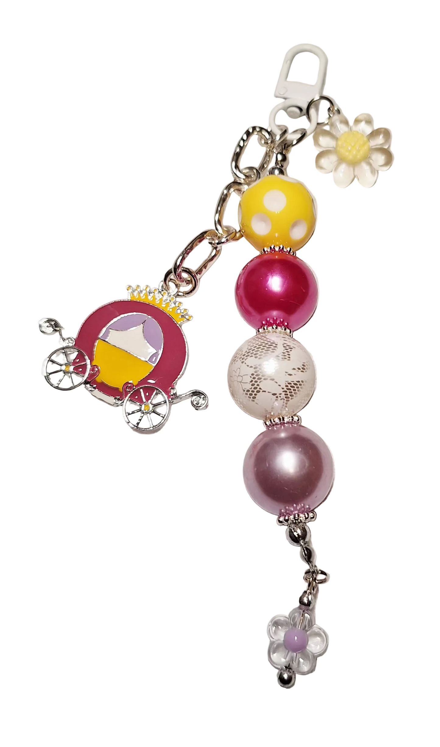 Handmade Beaded Princess Carriage Bag Charm/Keychain