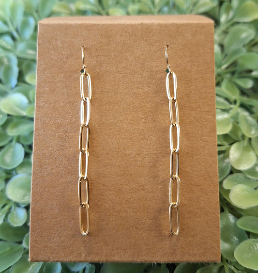 14kt Gold-filled Paperclip Link Chain Earrings
