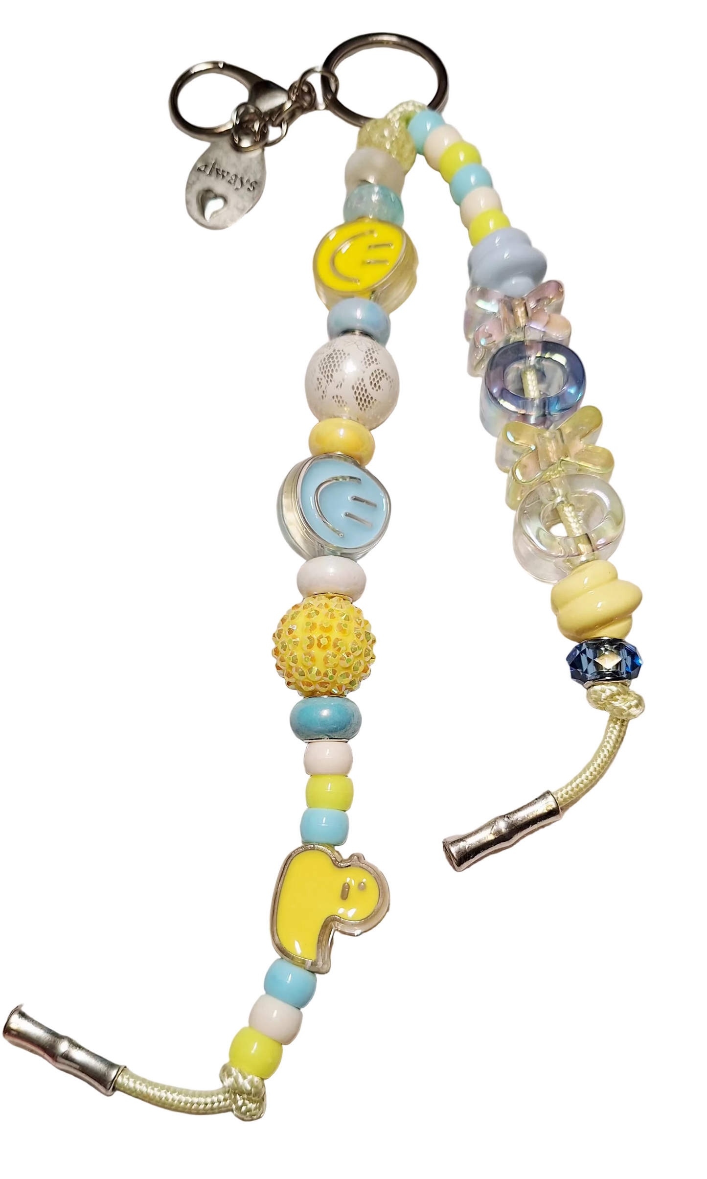 Chunky Colorful "XOXO" Letter & Beaded Bag Charm/Keychain