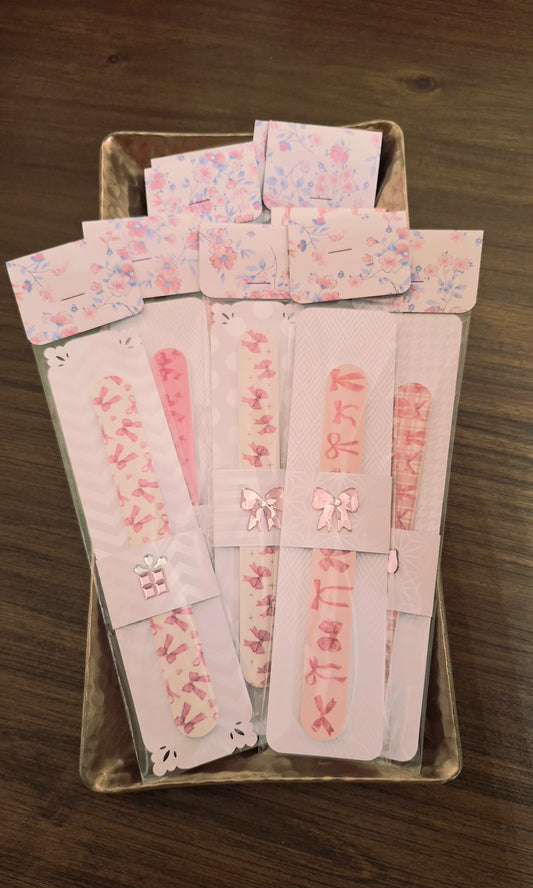 Handmade Pink Bows Nail File Holder Party Favors