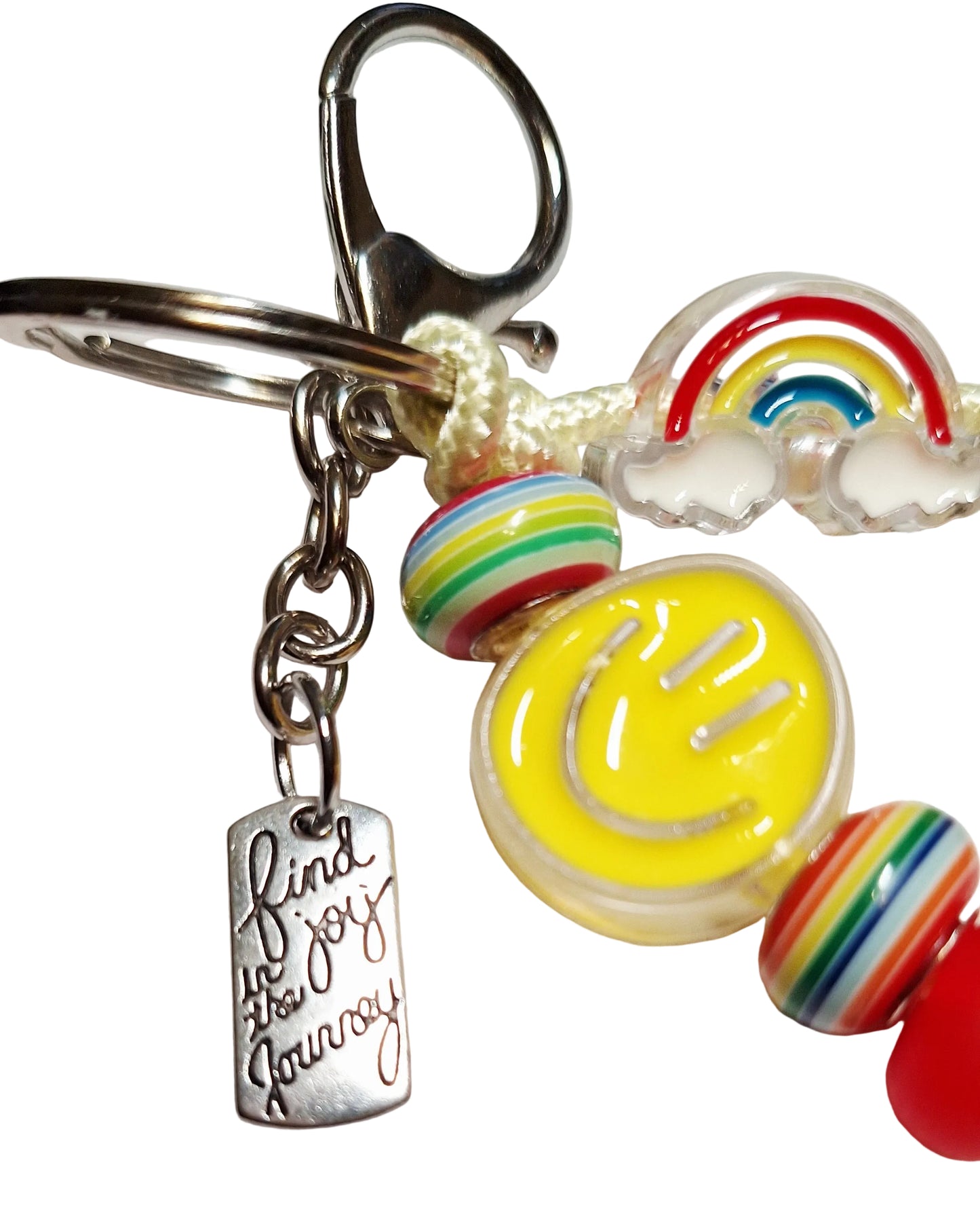 Chunky Colorful "Rainbows" Letter & Beaded Bag Charm