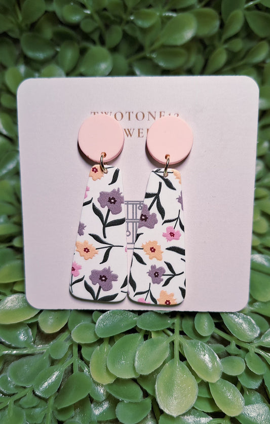 Floral Pastels Acrylic Statement Earrings