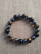 Load image into Gallery viewer, Triple Protection Bracelet/ Hematite/Obsidian/Tiger&#39;s Eye
